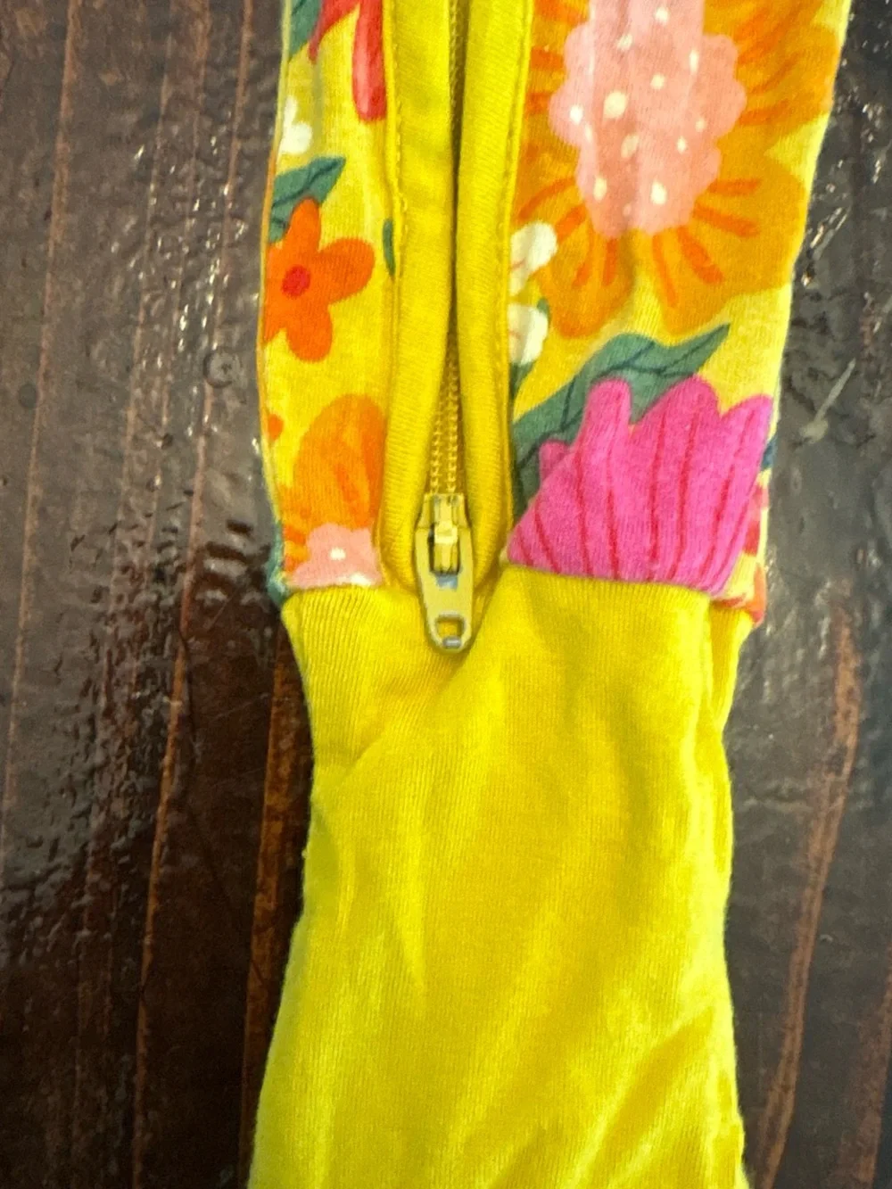 Little Sleepies Yellow Floral 6/12 Footie Pajamas